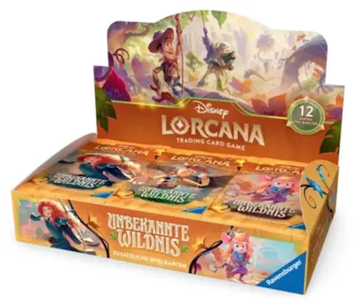 Produktbild von Disney Lorcana TCG Wilds Unknown Booster Display Deutsch – Trading Card Game Box mit 24 Booster Packs