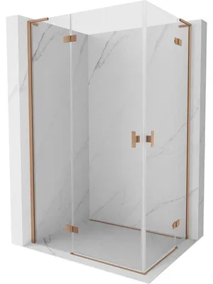 Obrázek produktu pro Mexen Mist-H L Duo sprchový kout výklopný levý 90 x 75 cm, transparentní, kartáčovaná měď - 8A5L-090L-075P-65-00