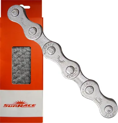 Produktbild von SunRace Kette CNS22 1-fach, 112 Glieder, Dacromet Nietverschluss, 1/2x3/32, grau