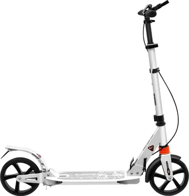 Obrázek produktu pro Skládací koloběžka – dospělí a mládež – 3stupňové nastavení výšky – do 100 kg –Polyuretankolečka – délka 94 cm – bílá