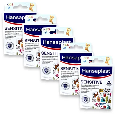 Produktbild von 5x Hansaplast Kids Kinderpflaster Sensitive - 5x 20 Stück