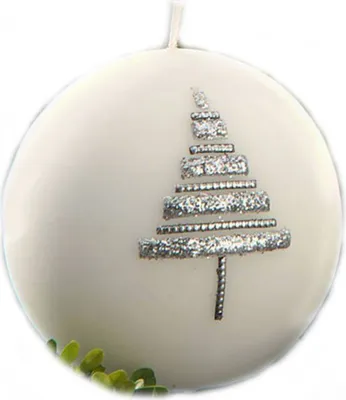 Produktbild von Kerze Glamour - Kugel/ball - weiss - 10cm