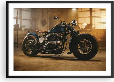Produktbild von Gerahmtes Poster - Schwarzer Rahmen - Motorrad Motor - 70x50 cm - Wand Bild - Wanddeko - Wandbilder - Kunstposter - Wandposter - Bilderrahmen - Bilder - Kunstdruck - Wandbild - P2BAA70x50-4233