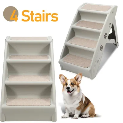Immagine prodotto di Ikodm Rampa per cani Scala per cani 4 gradini Pieghevole  Ausilio per l'accesso Scala per animali Rampa per animali Scala per animali domestici Rampa Ausilio per l'accesso
