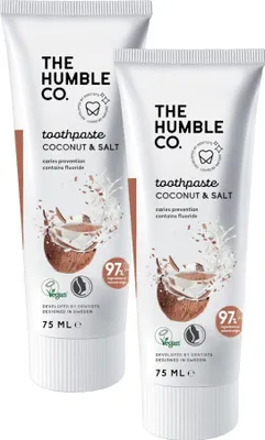 Produktbild von 2x  Humble Zahnpasta Kokusnuss & Salz 2x 75 ml