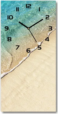 Produktbild von Wanduhr aus Glas – 30x60 cm - Glasbild - Glasuhr - Gehärtetes Glas -Meereswelle
