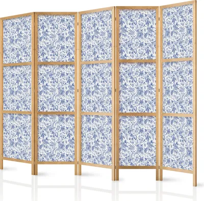 Obrázek produktu pro Japonský paraván Abstractions 225x172 cm 5dílný šedý