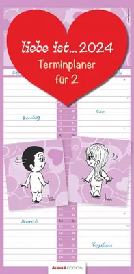 Produktbild von liebe ist... Terminplaner für 2 2024 - Familien-Timer - Termin-Planer - Paar-Kalender - Familien-Kalender - 22x45