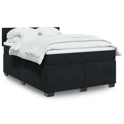 Produktbild von Maison Exclusive - Boxspringbett mit Matratze Schwarz 140x200 cm Samt