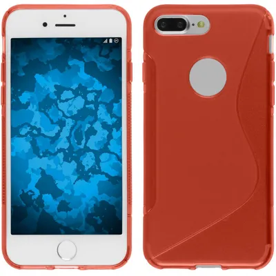 Produktbild von PhoneNatic Case kompatibel mit Apple iPhone 8 Plus - rot Silikon Hülle S-Style + 2 Schutzfolien