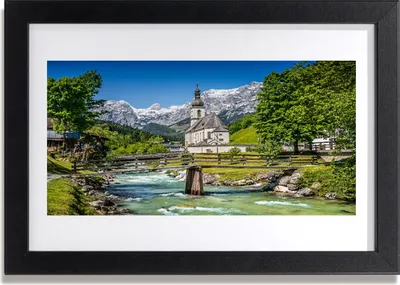Produktbild von Bild 30x20 MDF-Rahmen Wandkunst Church Bridge Lake Natur