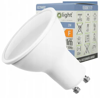Obrázek produktu pro LED žárovka GU10, 2W, 230V, 6500K, studená bílá, Ecolight EC79492