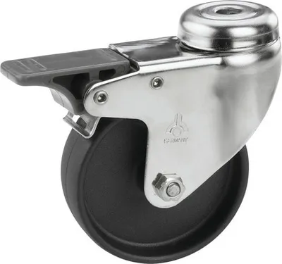 Produktbild von Tarrox Edelstahl Apparate Lenkrolle feststellbar bis 60 kg, 75x25 mm