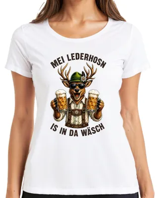 Zdjęcie produktu dla Mei Lederhosn - Koszulka do noszenia z tradycyjnym strojem bawarskim (Lederhosen), biała, rozmiar XL