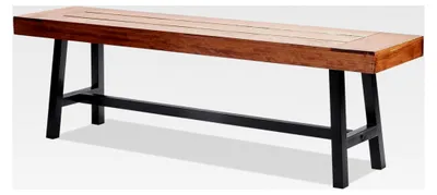 Produktbild von Gartenbank aus Holz mit Metallbeinen, 160 cm, für den Außenbereich, 227 kg Tragkraft, Parkbank, Essbank, Terrassenbank