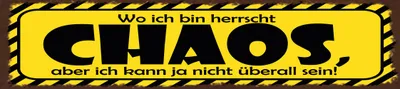 Produktbild von vianmo Holzschild 10x46 cm Wo ich bin herrscht Chaos