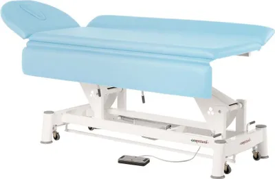 Produktbild von Therapieliege, Untersuchungsliege mit Gesichtsloch, elektr. div. Farben + Hocker, Farbe:55 himmelsblau
