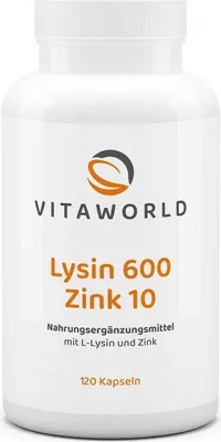 Produktbild von vitaworld Lysin 600 Zink 10 Kapseln, 120 St. Kapseln