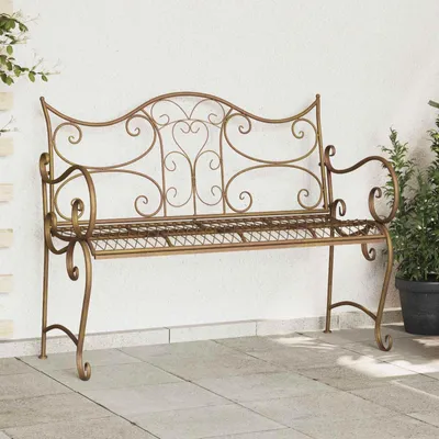 Produktbild von Möbel Gartenbank 2-Sitzanzahl 114 x 56,5 x 90 cm Stahl Antikbraun - Gartenbänke &52021
