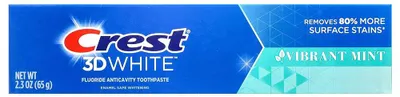 Produktbild von Zahnpasta, Crest, 3D White Vibrant Mint, für weißere Zähne und frischen Atem, 65 g
