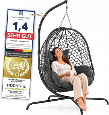 Imagen del producto de Silla colgante con estructura, cesta colgante. Ideal para interiores y exteriores. Silla colgante, capacidad máxima de 120 kg