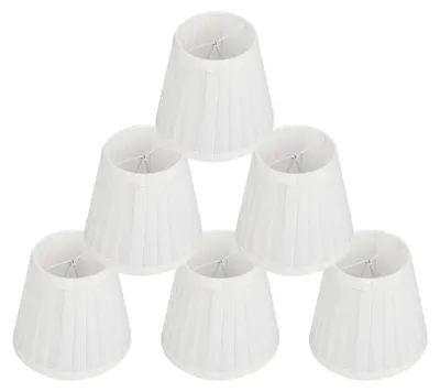 Lampenschirme 6 Stück, Stoff, für E14-Lampen, Weiß