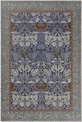 Produktbild von Dekorative Pflanzenmotive Vintage-Muster – Vinyl Fußmatte – 60x90 cm – Rutschfest, Pflegeleicht & Langlebig