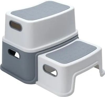 Obrázok produktu pre Detská schodíková pomôcka, stabilná, nosnosť 100 kg, sivá/biela