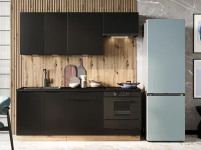 Productafbeelding van Keuken ELLEN 1, ambachtelijk eikenhout / zwart, peulvruchtenmotief