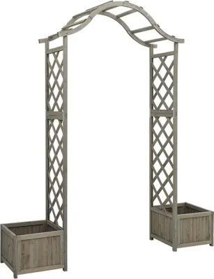 Obrázek produktu pro The Living Store Zahradní pergola s květináčem šedá z masivního jedlového dřeva