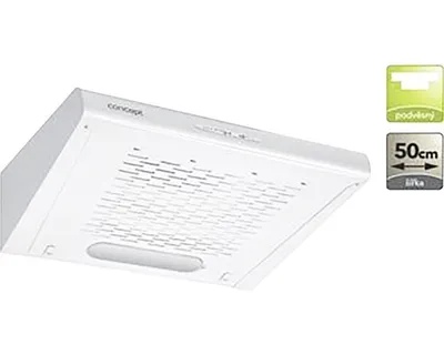 Obrázok produktu pre Concept OPP1050, 185 m³/h, Zvedené / recirkulačné, 66 dB, 65 cm, 75 cm, Nástenný