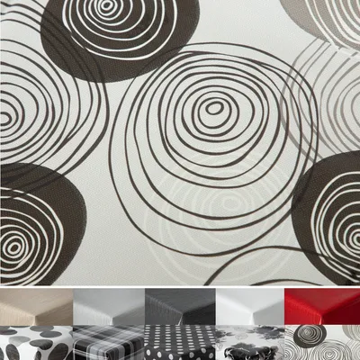 Produktbild von Wachstuchtischdecke Rund Oval Eckig Tischdecke Wachs Wachstischdecke abwischbar Garten Tischtuch Circle Oval 140x180cm