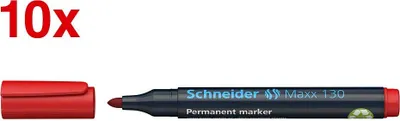 Immagine prodotto di Schneider SN113002 10x Maxx 130 pennarello permanente rosso 1,0 - 3,0 mm