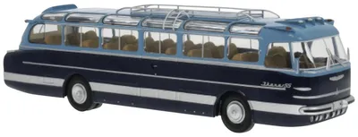 Obrázek produktu pro Model autobusu Ikarus 55-53, světle modrá/tmavě modrá barva, rok výroby 1953.
