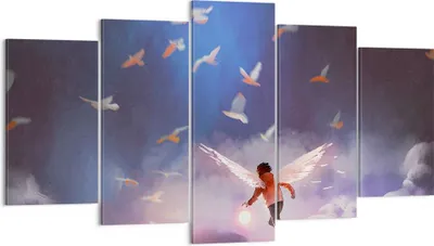 Produktbild von Bild auf Leinwand - Leinwandbild - Fantasie Märchen - 160x85cm - Wand Bild - Wanddeko - Wandbilder - Leinwanddruck - Bilder - Kunstdruck - Wanddekoration - Leinwand bilder - Wandkunst - EA160x85-4102