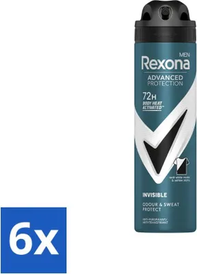 Produktbild von Rexona Men – Deodorant Spray – Advanced Protection Invisible – Langanhaltende Frische – 150 ml - Vorteilspack - 6 Stücke