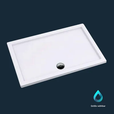Produktbild von Duschwanne Mineralguss - Ablauf an langer Seite - verschiedene Größen Breite - 70 cm Länge - 140 cm