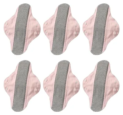 Produktbild von 6 wiederverwendbare, waschbare Menstruationsbinden, auslaufsicher, wasserdicht, atmungsaktiv, aus Graphengewebe, Inkontinenzbinden, Damenbinden für Senioren