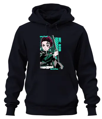Produktbild von Tanjiro Demon Slayer Kamado Schwert Anime Manga Geschenk Hoodie Kapuzenpullover, Navy, XXL