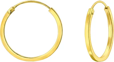 Produktbild von Creolen Ohrringe 925 Sterling Silber flach gelbvergoldet 12-25mm Größe - 20 mm