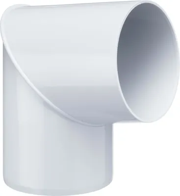 Produktbild von INEFA Fallrohrbogen 80 Grad, PVC DN75 / 75mm Weiß Verbindungsstück Dachrinnenzubehör, einfache Steckmontage,  Germany
