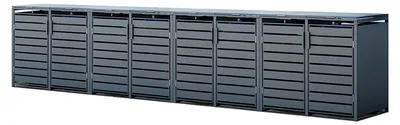 Produktbild von Westmann Metall Mülltonnenbox Kubus 8er 8x240 L Anthrazit 528x80x116 cm, KI-generiertes Bild