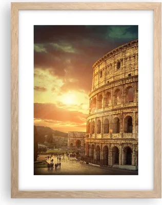Produktbild von Gerahmtes Poster - Rahmen in heller Eiche - Coloseum Roma Architektur Italien - 30x40 cm - Wand Bild - Wanddeko - Wandbilder - Wandposter - Bilderrahmen - Bilder - Kunstdruck - P2NPA30x40-2966