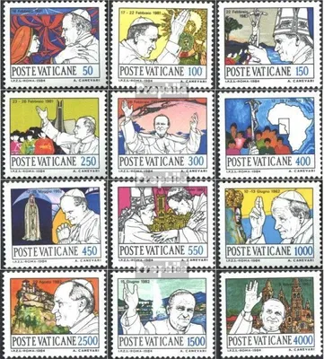 Produktbild von Briefmarken Vatikanstadt 1984 Mi 852-863 (kompl.Ausg.) postfrisch Papstreisen