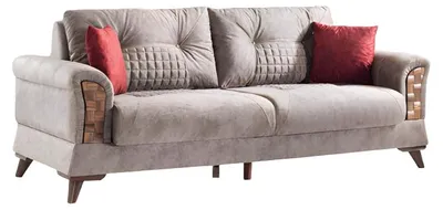 Image de Canapé 3 places Canapés Textile Trois places Assise Rembourrage Design Salon Moderne Gris