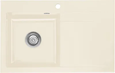 Produktbild von Spüle KeraDomo STEMA 80 in MAGNOLIE Becken links mit Handbetätigung