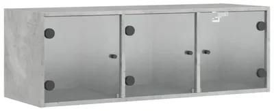 Obrázek produktu pro vidaXL Nástěnná skříňka se skleněnými dvířky betonově šedá 102x37x35 cm