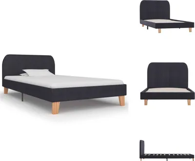 Produktbild von vidaXL Bettgestell Dunkelgrau Stoff 90×200 cm -  Betten & Bettgestelle