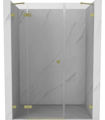 Obrázek produktu pro Mexen Lunar sprchové dveře otevírací levé 145 cm, transparentní, zlaté kartáčované - 834S-145-050-55-00-L