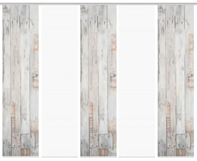 Produktbild von VISION S LIZZA Schiebegardine, halbtransparente Bambus-Optik, 260x60 cm, grau, Holzmotiv